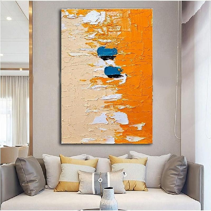 Oil Painting Hand Painted pattle knife painting  on Canvas handmade Gentle Orange Beige Abstract painting Thick Textured Strokes Impasto Modern Wall Art Decoration2