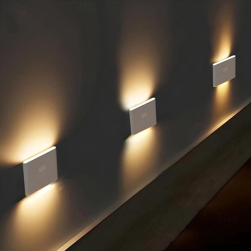LED Night Lights Motion Sensor, USB Rechargeable Wireless Night Light Kitchen Cabinet Corridor Night Step Lights for Bathroom,Hallway, Bedroom, Kids Room, Kitchen and Stairway 1/2/3pcs2