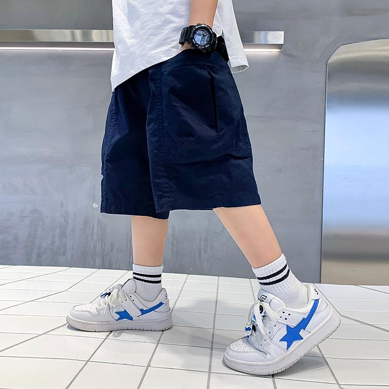 Kids Cargo Short Pants Boys Sports Pants Big Children Hip Hop Joggers Shorts Teenage High Waist Thin Streetwear Baggy Shorts4