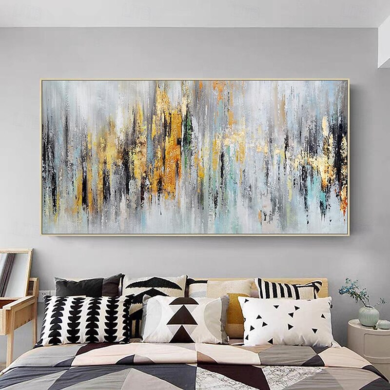 Mintura Handmade Texture Abstract Golden Oil Paintings On Canvas Modern Wall Art Decoration Pictures For Home Decor Rolled Frameless Unstretched Painting4
