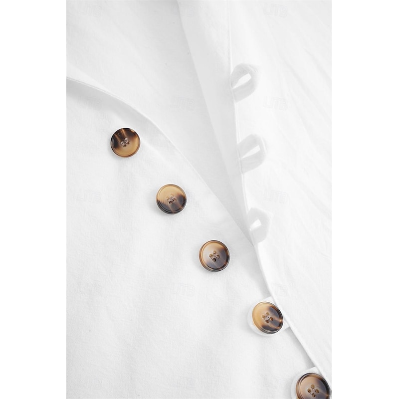 Men's Shirt Linen Shirt Summer Shirt Elegant Button Up Shirt Casual Shirt Black White Pink Blue Long Sleeve Plain Band Collar Summer Spring &  Fall Daily Vacation Clothing Apparel2