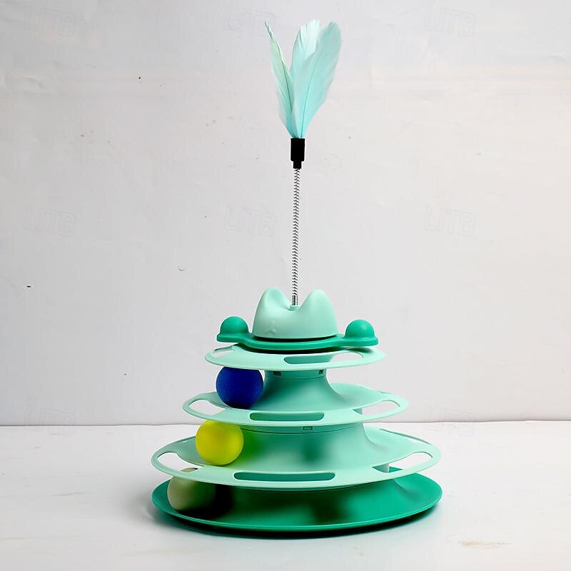 Ball Feather Toy Interactive Toy Tunnels Squeak Toy with Durable Automatic Pet Exercise Releasing Pressure Pet Training for Cat Indoor Pet Play2