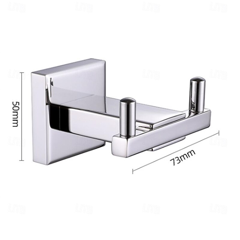 Heavy Duty Double Robe Hook Wall Mount Stainless Steel Hand Towel Hooks for Bathrooms, Mirror Polish3