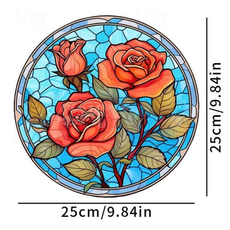 3D Vintage Colored Static Cling Window Decals for Plants and Flowers, Bird-Proof Window Stickers to Prevent Collisions4