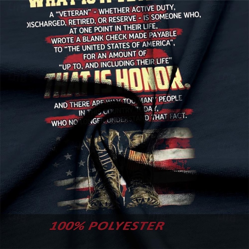 Veterans Day Men's Patriot Patriotic Veteran American US Flag Soldier Veterans T shirt Short Sleeve T shirt 3D Print Crew Neck Shirt Fashion Designer Retro Vintage Party Street Casual Blue Summer3