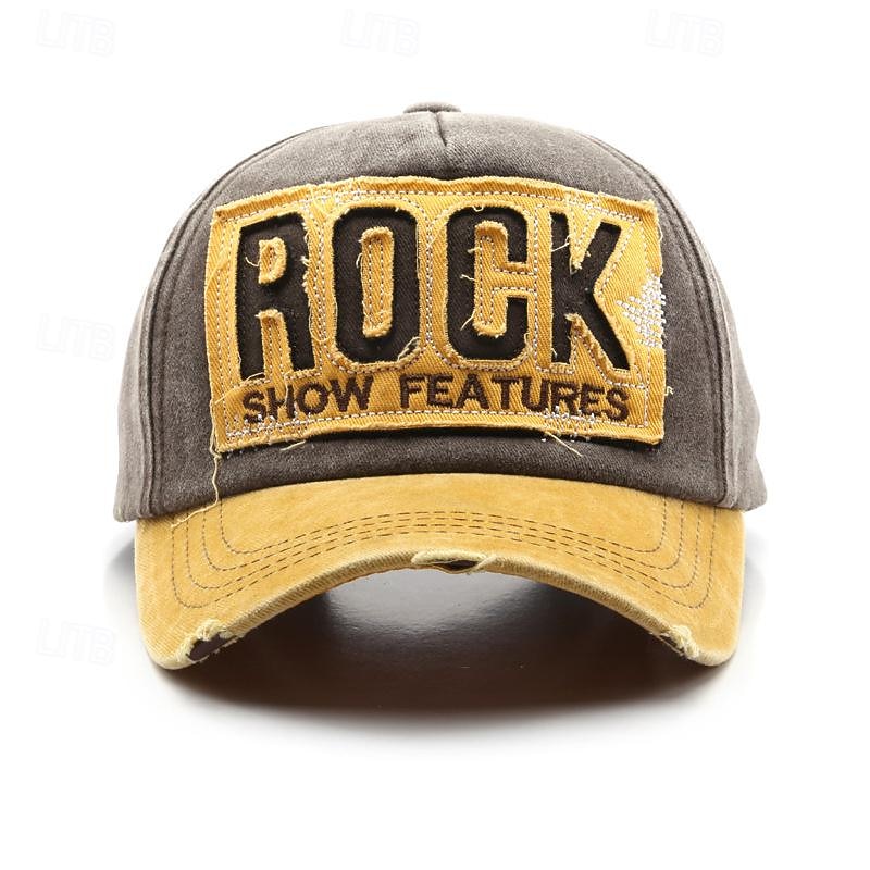 Men's Baseball Cap Sun Hat Trucker Hat Black khaki Cotton Embroidered Fashion Casual Street Daily Letter Adjustable Sunscreen Breathable