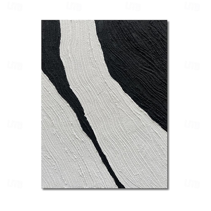 Handmade Oil Painting Canvas Wall Art Decoration Modern Black and White Simple Texture Abstract for Home Decor Rolled Frameless Unstretched Painting4