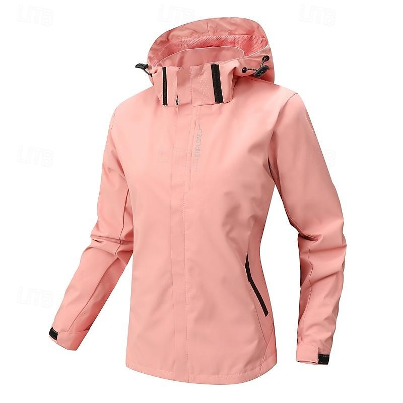 Women's Windbreaker Hiking Jacket rain coat Outdoor Waterproof Windproof Hiking Outfits Hiking Clothes Spring Autumn / Fall Top Camping / Hiking / Caving Running White Pink Purple