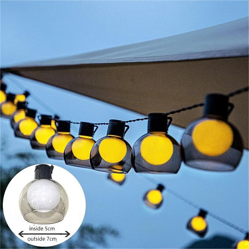 Solar String Light LED Solar Globe Garland G50 String lights Camping Bulb Solar light Outdoor Waterproof Garden Decoration lights for TerraceChristmas-2.5M10L/5M20L/10M40LEDS3