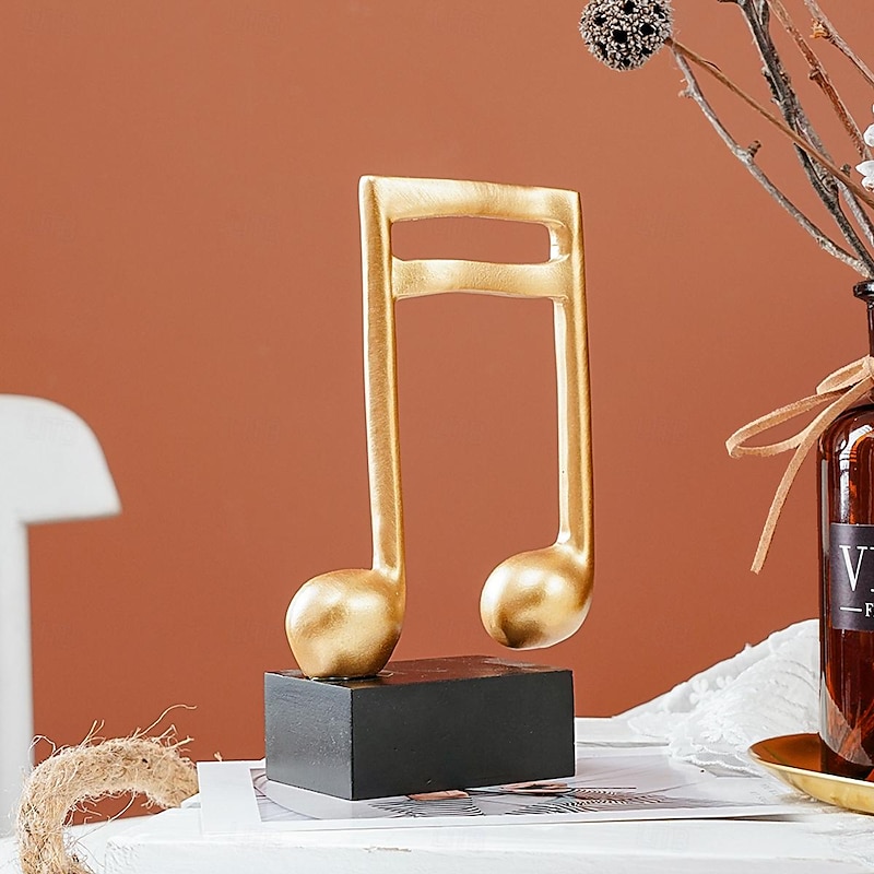 Music Note Figurines Musical Sculpture Statue Crafts Tabletop Decorations for Piano Lover Musician Souvenirs Home Office Decor 2025 - $9.49