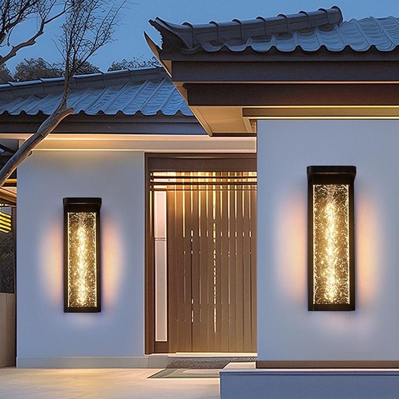 LED Outdoor Wall Lights Multi Color 16cm Single Head New Chinese Style Modern Waterproof Metal Acrylic 20W For Balcony Aisle Garden Villa 110-240V