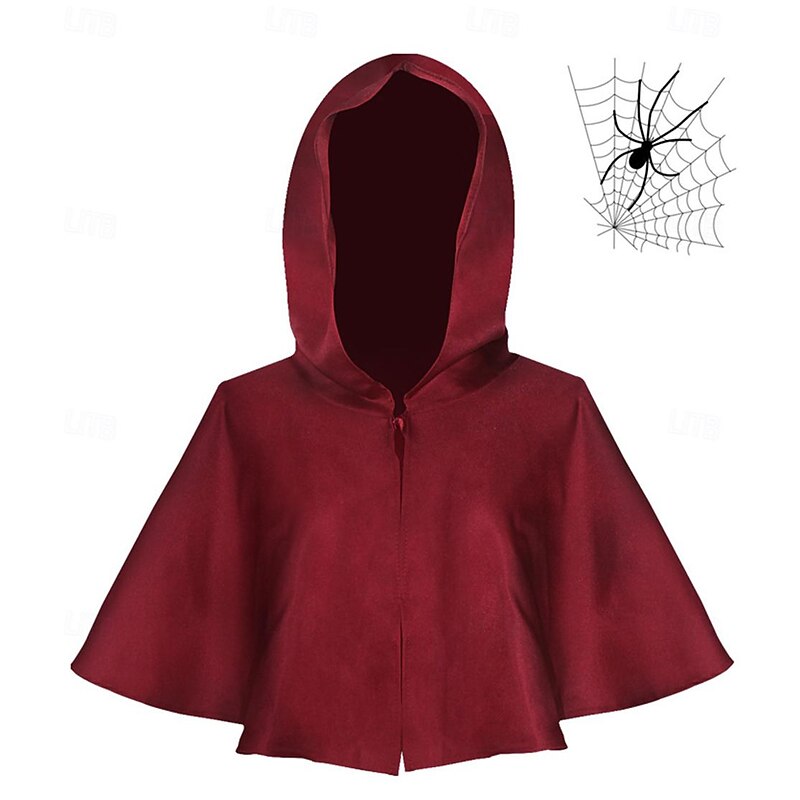 Punk & Gothic Medieval Renaissance Cape Masquerade Hooded Cloak Ranger Elven Solid Color Fancy Dress Men's Women's Unisex Viking Fantasy Halloween Carnival Masquerade Party / Evening Stage4