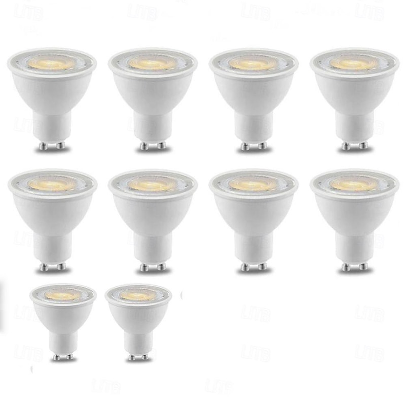 6/10pcs Dimmable Gu10 LED Bulbs, LED Downlight Spotlight 38 Degree Energy Saving Light Bulbs 220~240V Indoor Lighting