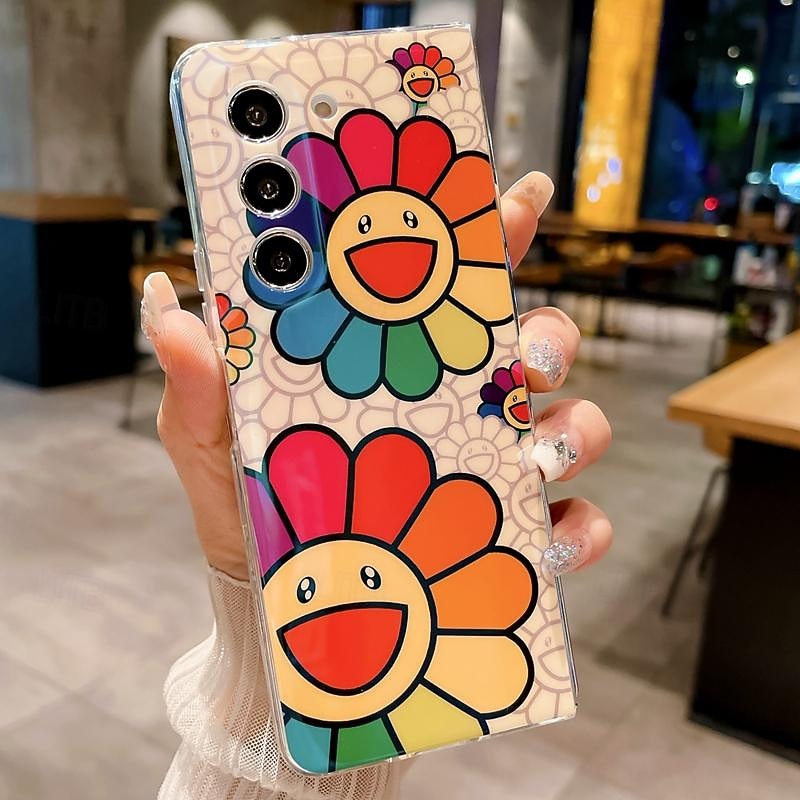 Phone Case For Samsung Galaxy Z Fold 6 Z Fold 5 Z Fold 4 Z Fold 3 Back Cover Ultra Thin Shockproof Flower Floral TPU2