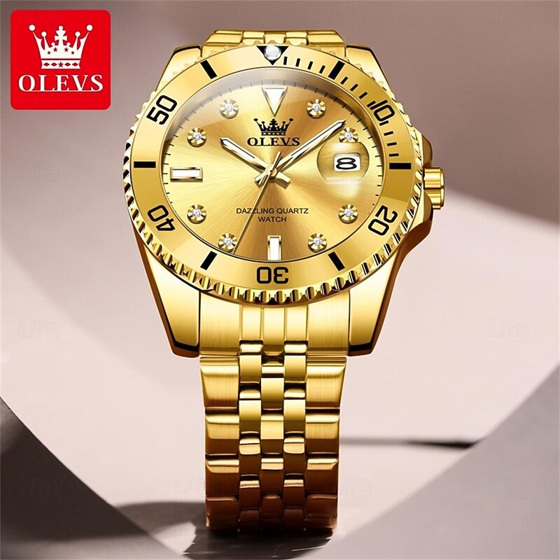 OLEVS Men Quartz Watch Outdoor Sports Fashion Wristwatch Luminous Calendar Waterproof Decoration Steel Watch2
