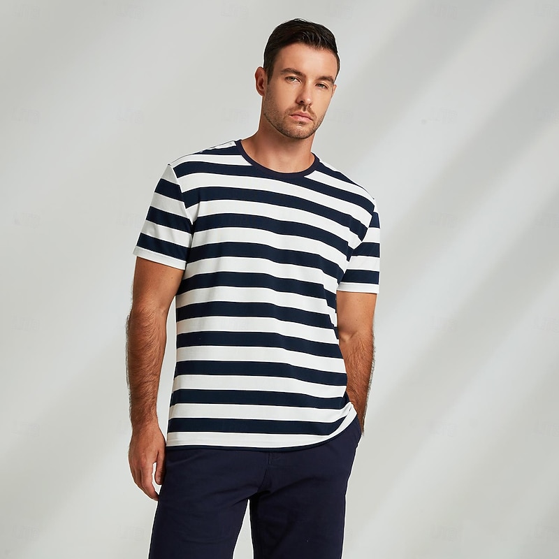 Men's 100% Cotton Graphic Tee Fashion Outdoor Casual  T shirt Tee Top Street Casual Daily T shirt Navy Blue Short Sleeve Crew Neck Shirt Spring & Summer Clothing Apparel2