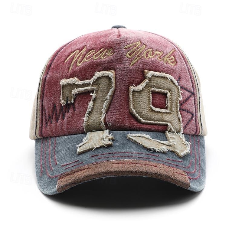 Men's Baseball Cap Sun Hat Trucker Hat Black Yellow Cotton Patchwork Embroidered Fashion Casual Street Daily Color Block Letter Adjustable Sunscreen Breathable2