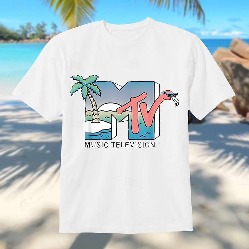 Men's Coconut Tree Letter Hawaiian T Shirt Tee Top 100% Cotton Short Sleeve Graphic Shirt Black White Army Green Comfortable Tee Street Sports Outdoor Fashion Designer Clothing