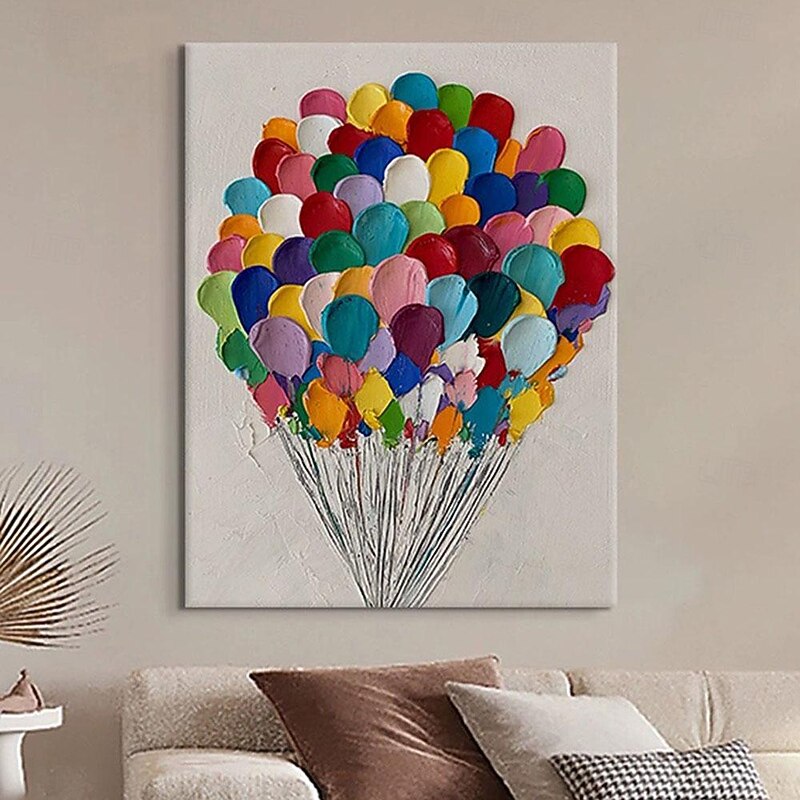 Colorful abstract balloon oil painting Hand Painted balloon Oil Paintings Abstract Art painting Wall Art Modern Canvas Art painting  for Living Room bedroom hotel bar wall decoration Home Decor