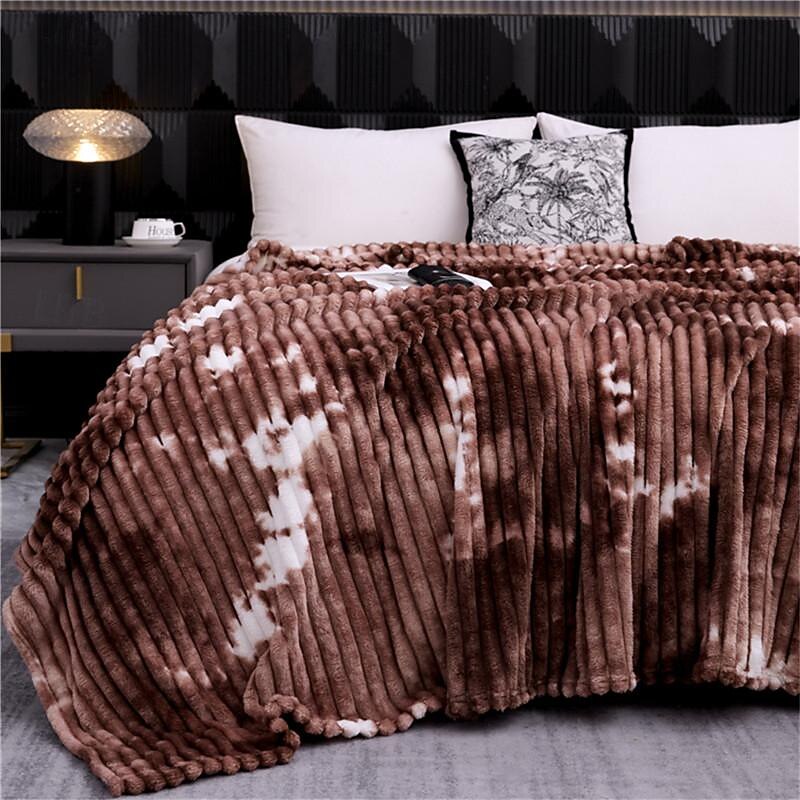 Blanket for Beds Tie Dyeing Warm Manta Single/Queen/King Flannel Fleece Thow Blanket Thick Warm Plaids for Bedroom Sofa3