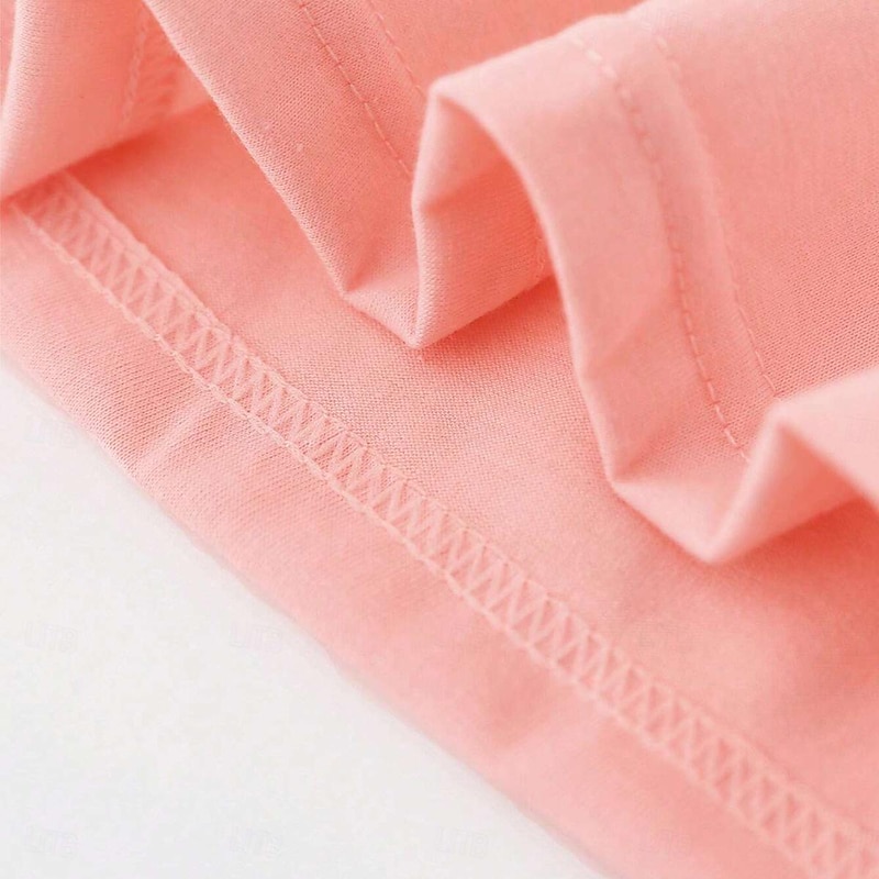 Toddler Girls' Easter T shirt Bunny School Short Sleeve Fashion 3-7 Years Summer Champagne3