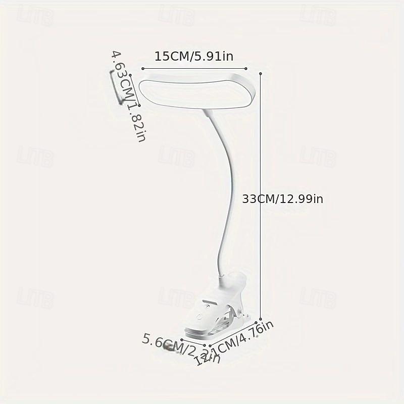 1pc USB Charging Desk Lamp with Adjustable Clamp, LED table lamp Soft Reading Light, Bedside Book Light, Gentle Night Light, LED Touch Dimming, Eye Protection Ideal for Bedside Tables or Desks4