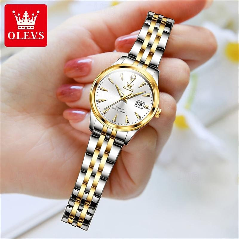 New Olevs Olevs Brand Fashion Trend Business Women'S Watches Luminous Calendar Luxury Versatile Leisure Sports Waterproof Quartz Watch Life Travel Holiday Gift Ideal Women'S Wristwatch