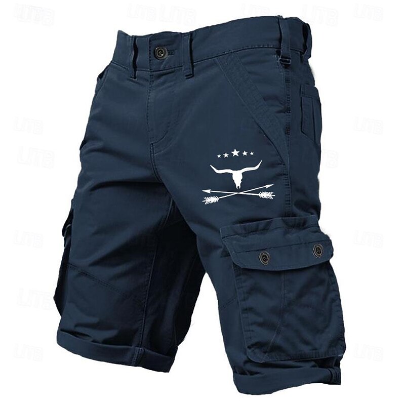 Men's Cow Arrow Cargo Shorts Mid Waist Sports Fashion Designer Outdoor Sports Outdoor Casual Multi Pocket Designer Clothing Apparel3