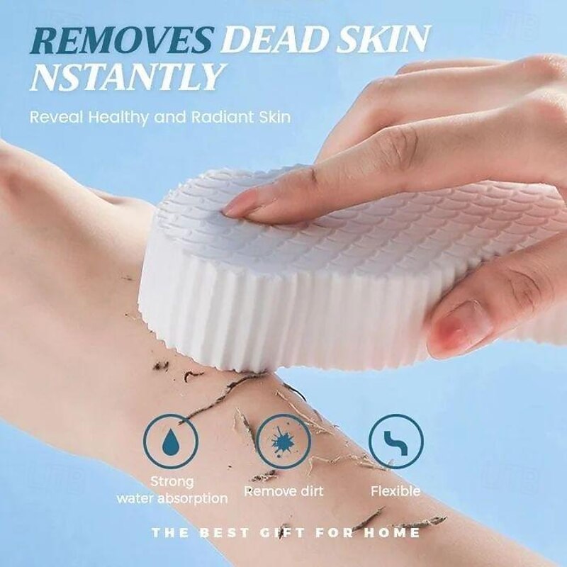 Bath Body Shower Sponge Scrub with Self-adhesive Hook Spa Scrub Exfoliator Dead Skin Remover for Adults Children Elasticity Reusable Shower Brush Skin Cleaner3