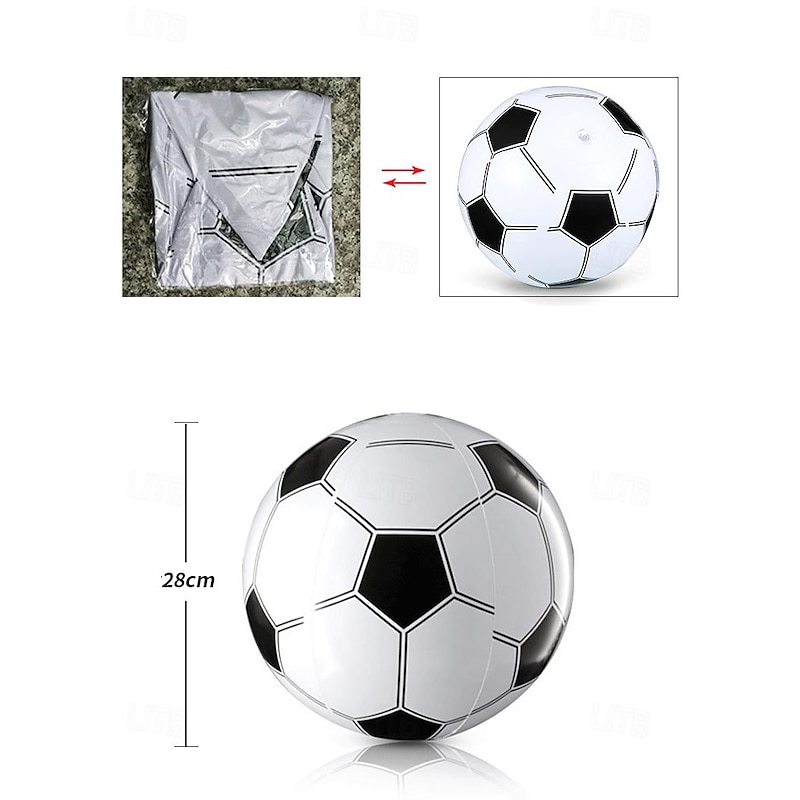 5 Pieces Inflatable Beach Ball 15 Inch Beach Balls for Kids Boys Girls Adults Summer Beach Swimming Pool Party Favor (Football Style)2