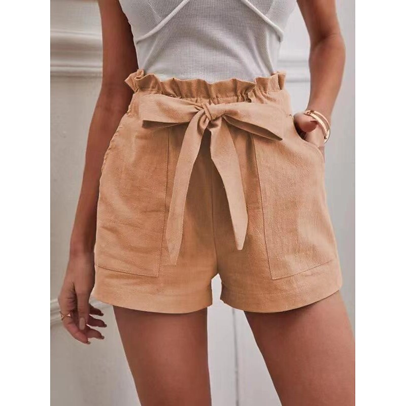 Women's Cotton Linen Shorts Shorts Fashion Short Plain Side Pockets Breathability Comfortable Inelastic Casual Daily White Red Navy Blue Khaki Summer Regular Fit
