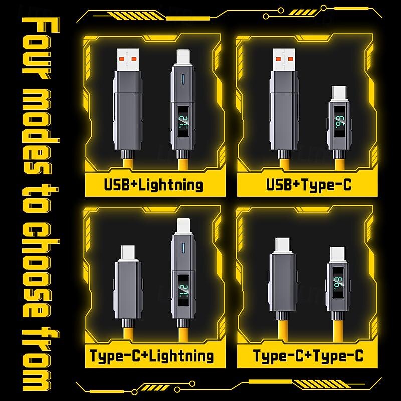 Digital Display Data Cable Typec 4-in-1 Silicone PD Fast Charging Cable a Drag 4 USB Android Phone Charging Cable3