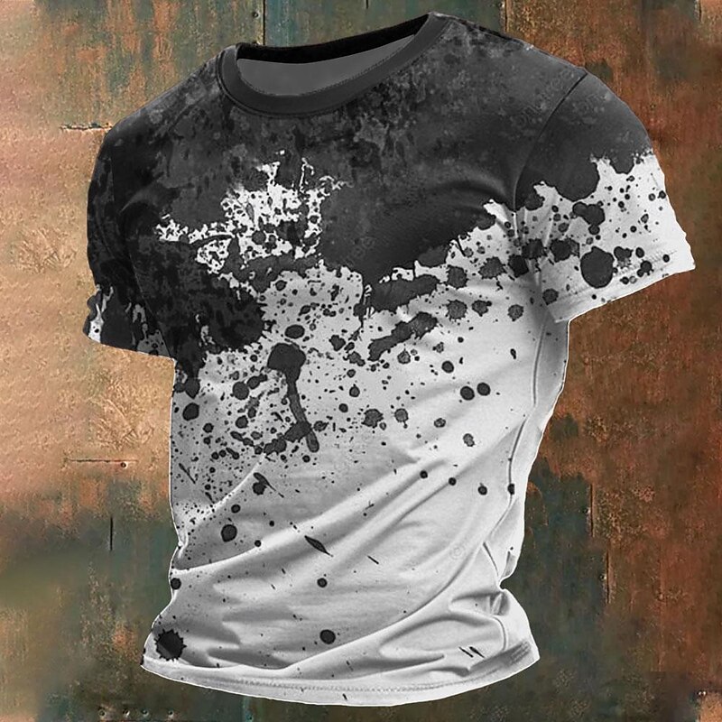 Men's Blood Splatter Blood stains T Shirt Short Sleeve T shirt 3D Print Crew Neck Shirt Designer Steampunk Carnival Party Street Black Red Green Summer Spring Clothing Apparel S M L XL XXL XXXL4