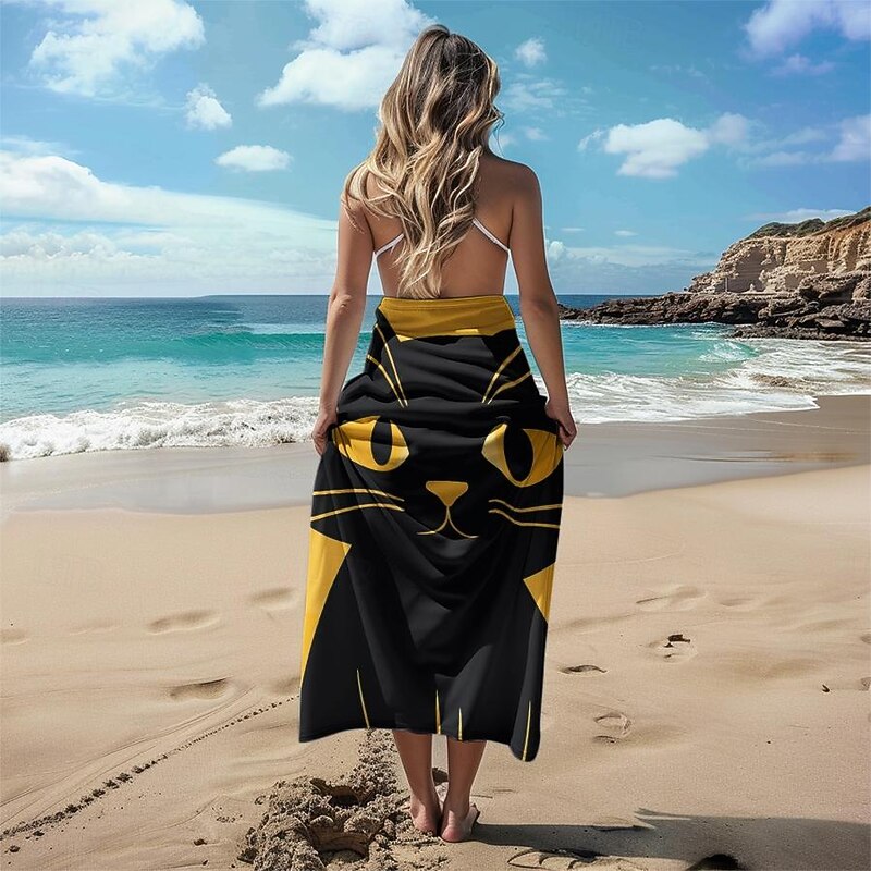 Beach Towel Black Cat 100% Micro Fiber Oversized Beach Towel, 35"x70", Large Swim Towel for Teens Adults, Quick-Dry, Absorbent, Soft, Versatile for Travel, Bath and Pool3