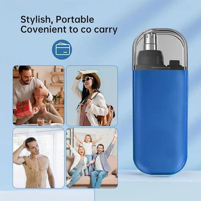Portable & Painless Nose Hair Trimmer - Versatile, Stylish, Rechargeable, Precision Grooming for Nose, Ears, and Eyebrows - High-Torque Motor, Ergonomic Design, Compact, Travel-Friendly4