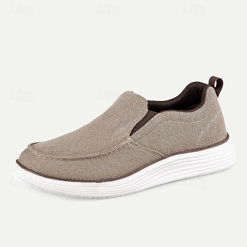 Men's Casual Slip-On Canvas Loafers – Lightweight and Breathable Walking Shoes3