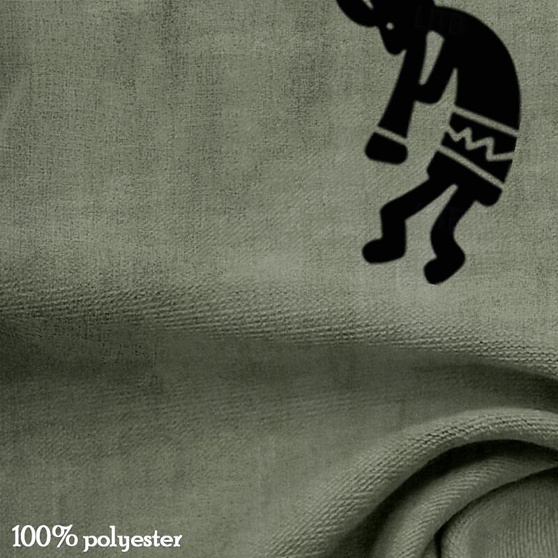 Kokopelli Tribal Bandana Print Men's Ethnic 3D Print T shirt Tee Henley Shirt Casual Daily Holiday T shirt Yellow Green Khaki Short Sleeve Henley Shirt Summer Spring Clothing Apparel S M L XL XXL 3XL3