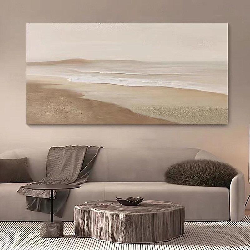 Oil painting Wabi Sabi Painting hand painted Large Beige Art Brown 3D Minimalist Painting on Canvas  Brown 3D Texture Wall Art Neutral Beige Arch Plaster Painting3