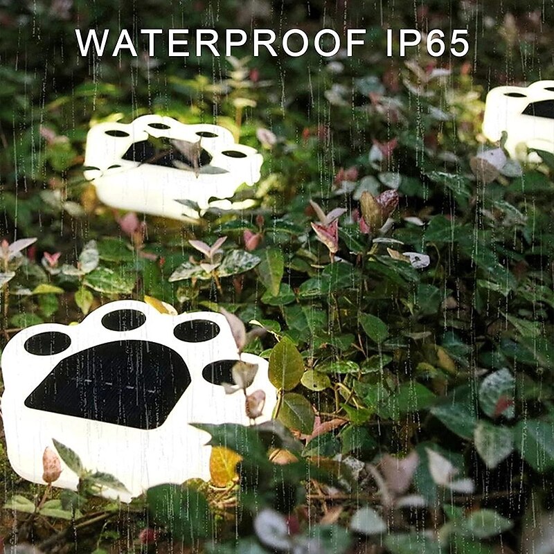 1/4pcs Outdoor Solar Cat Paw Lawn Lights, Solar Cute Cat Paw Deck Lights Ground Lamps LED Cat Paw Scene Light Landscape Light4