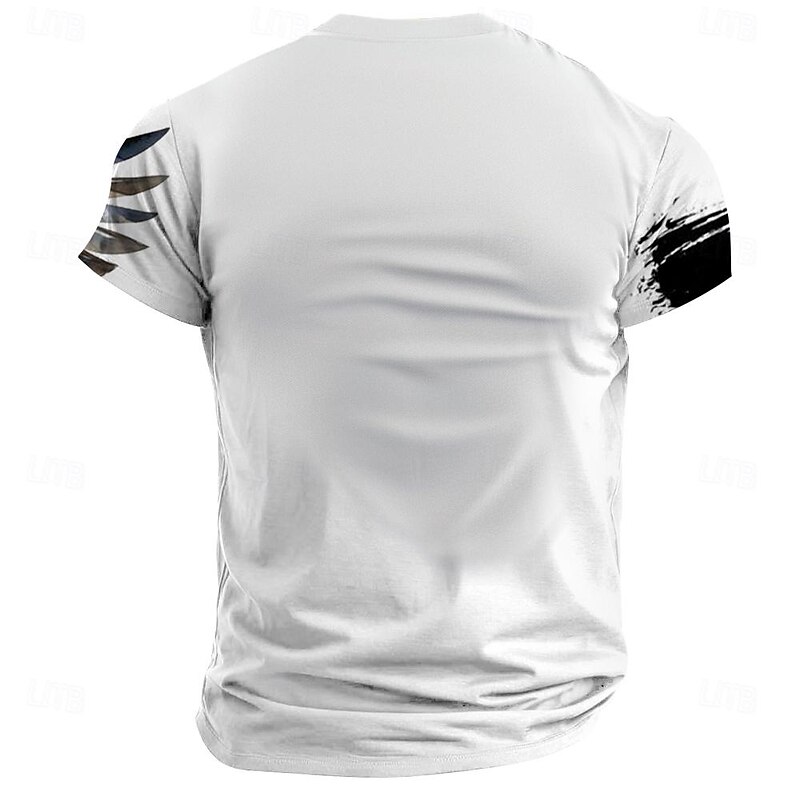 Men's Eagle German Flag T Shirt Short Sleeve T shirt 3D Print Crew Neck Shirt Outdoor Athleisure Light Blue Black White Summer Spring Clothing Apparel S M L XL XXL XXXL2