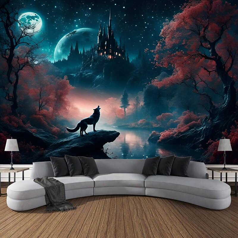 Nature Hanging Tapestry Wall Art Large Tapestry Mural Decor Photograph Backdrop Blanket Curtain Home Bedroom Living Room Decoration Nothern Light Aurora3
