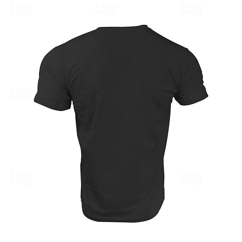 Men's Tee Short Sleeve Shirt Tee Top Short Sleeve Crewneck Summer Printing Fashion Designer Quick Dry Vacation Street Going out Black White Dark Navy Top Tee for Men4