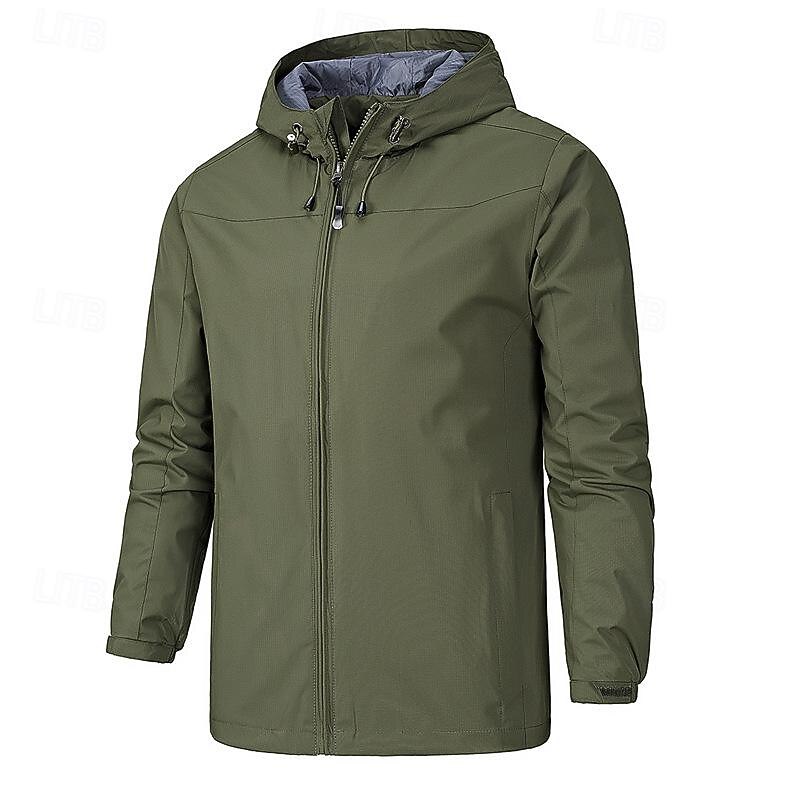 Men's Ski Jacket Outdoor Waterproof Windproof Hoodie Snow Coat Ski Coat Traveling Black Army Green Blue Dark Blue2