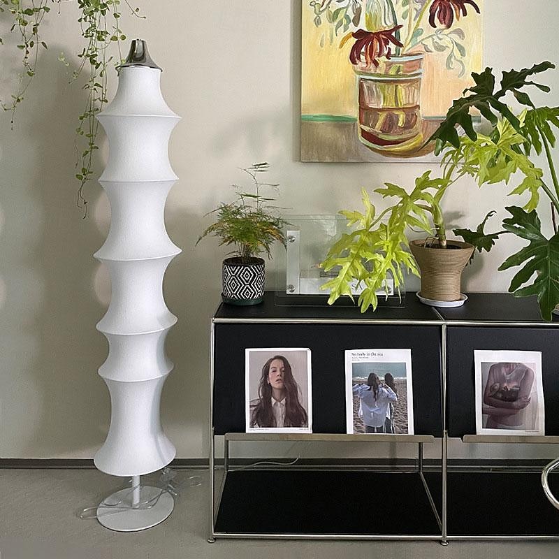 LED Standing Lamps 3-Color Light Creative Foldable Floor Lamp Shade Decorative Farbic Silk Living Room Bedroom Study Bedside Decorative Paper Lamp Shade 110-240V3