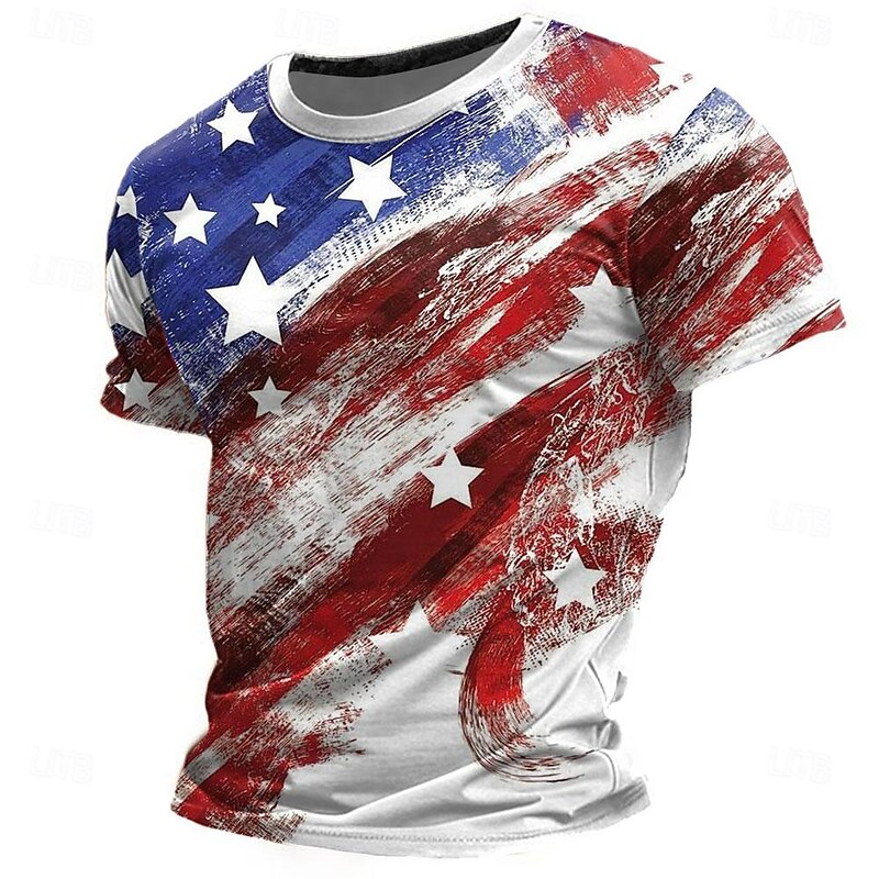 Veterans Day Men's Patriot Patriotic Veteran American Flag T shirt Short Sleeve T shirt 3D Print Crew Neck Shirt Street Style Party Birthday Street White 1 White Summer Spring Clothing Apparel S M L4