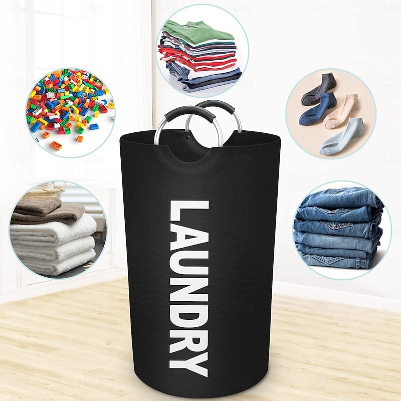 80L Large Laundry Basket, Laundry Hamper, Dirty Clothes Hamper for Laundry, Collapsible, Waterproof Laundry Baskets with Foam Protected Aluminum Handles for Laundry, Dorm, Family4