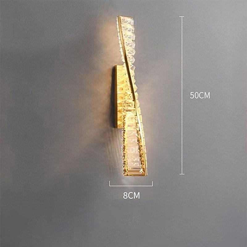 LED Indoor Wall Lights 3-Color Light 50/100cm Crystal Linear Wall Mounted Light Bar Bathroom Vanity Light Over Mirror Long Strip Hallway Wall Sconce for Bedside Bedroom Living Room 110-240V3