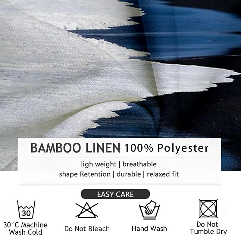 Men's Ocean Waves Seascape Pattern Summer Hawaiian Shirt Aloha Shirt Short Sleeves Shirt Turndown Hawaiian Resort Outdoor Vacation Street White Blue S M L3