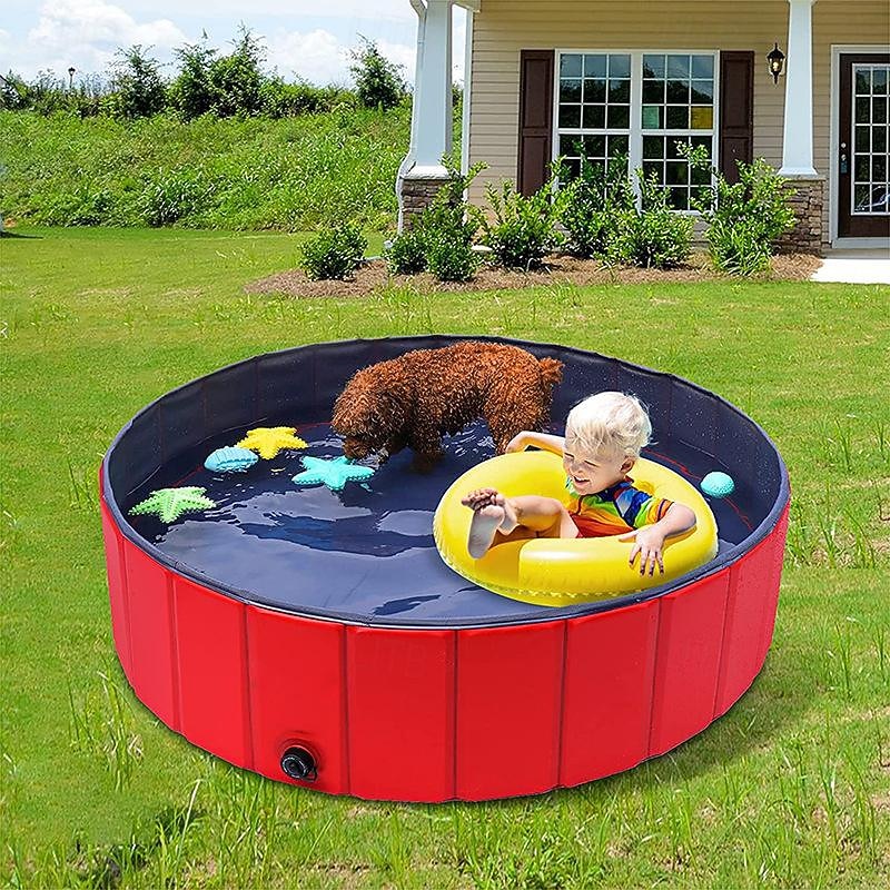 Dog Cat Wireless Fence Playpen Pet Gate Portable Foldable Lightweight Free Standing Plastic S M L Blue 1 PC4