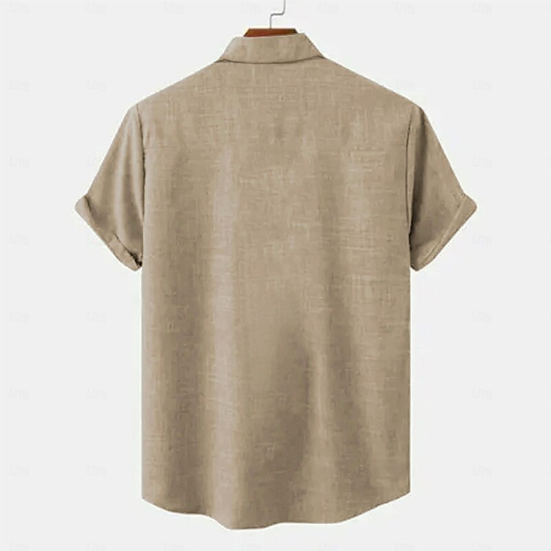 Men's Shirt Linen Shirt Summer Shirt Retro Shirts Vintage Shirt Ethnic Shirt Vintage Vacation Daily Blue Green khaki Short Sleeve Turndown Summer Spring Clothing Apparel2